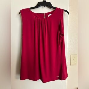 Calvin Klein Red Sleeveless Blouse - XL